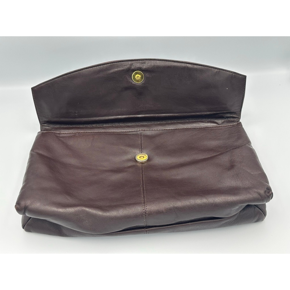 Vintage 70’s Brown Genuine Leather Fold-Over Clutch Denver Dry Goods | Circa - Picture 5 of 7
